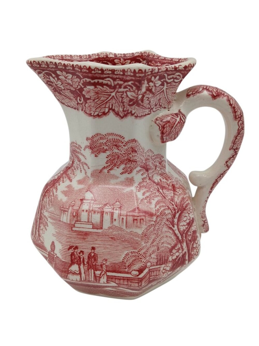Mason’s Vista Ironstone Creamer Red Transferware Octagon 4.5” England